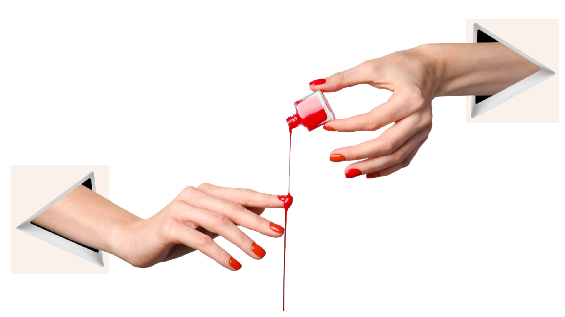 Mandy Hair Gruesch Hände mit rotem Nagellack